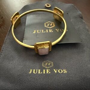 Julie Vos Gold Bracelet with Pink Stone